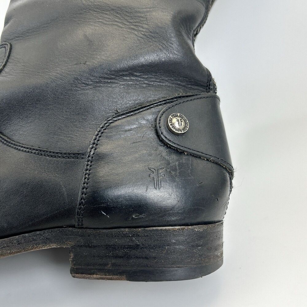 Frye Black Tall Leather Riding Boots - Picture 5 of 9